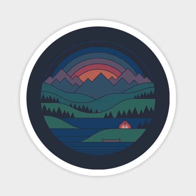The Lake At Twilight Magnet by Thepapercrane